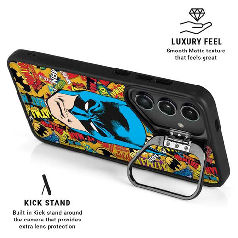 DC Comics Batman Mask Vintage Pattern Galaxy S24 FE Kickstand Case